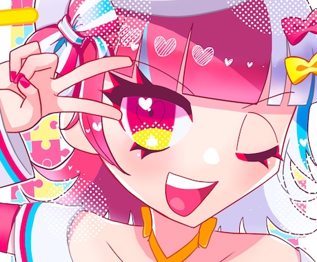 SNS用のアイコンを描きます 原色に近い色を使うので結構目立つと思います イメージ1