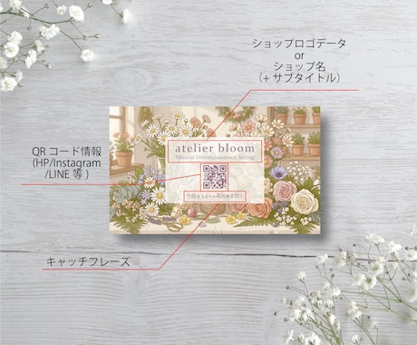100枚込！セミオーダーでショップカード作成します ★ギフト系★簡単オーダー 両面印刷 送料込みでお届け！ イメージ2