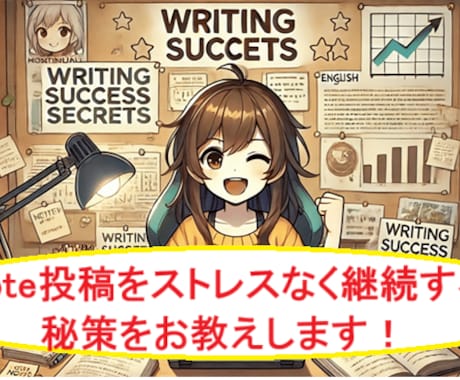 Note投稿をストレスなく継続する秘策を教えます Note継続の秘策で ストレスのない豊かな日常を手に入れる！ イメージ1