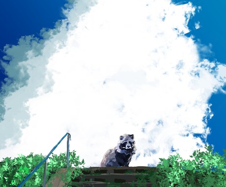 青い空、白い雲を主体とした、風景イラストを描きます 青春のひと夏をさわやかな一時を創ります。 イメージ2
