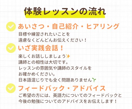 超初級から中上級まで！体験レッスンします 英検1級講師が文法・発音・試験対策全てサポート！【25分】 イメージ2