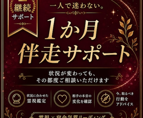 一人で迷わないために1か月寄り添います 状況の変化に合わせて丁寧にサポートします イメージ1