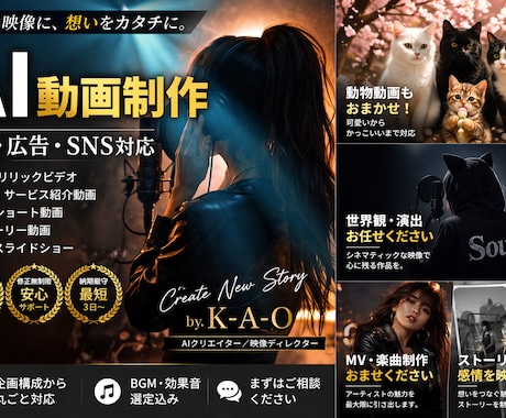 映画レベルAI動画制作します 世界観重視の映画クオリティ映像で差別化します イメージ2