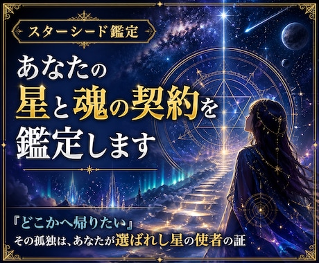 スターシード鑑定｜あなたの星と魂の契約を鑑定します 「どこかへ帰りたい」その孤独は、あなたが選ばれし星の使者の証 イメージ1
