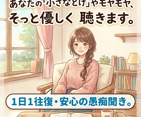 素朴な気持ち、日々の小さな愚痴も聴きます 【1日1往復】日々のモヤモヤ、そっと優しく聴くよ イメージ1