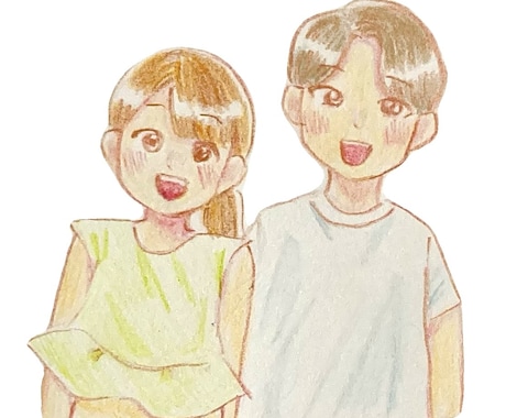 優しいタッチの絵を描きます 色鉛筆などでの似顔絵を描きます！ イメージ2