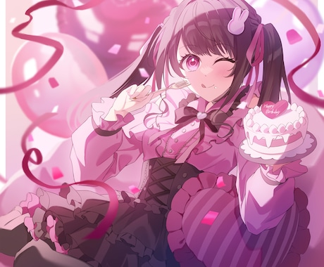 商用利用◎目を惹く可愛いイラスト制作いたします ヘッダー・サムネイル・配信・グッズ・Vtuberなど イメージ2