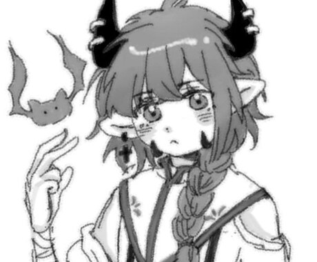 白黒のアイコンを描きます あなた自分のオリキャラと推しをかわいい絵柄で書きます！！ イメージ2
