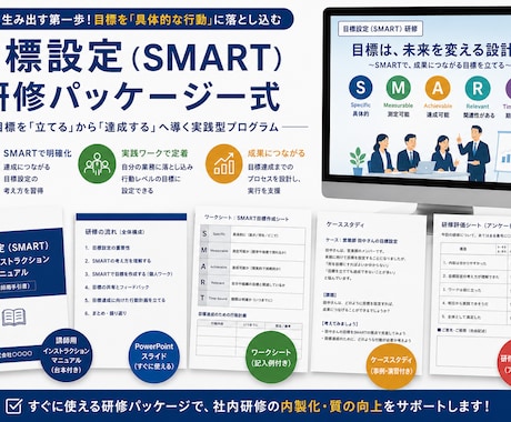 講師台本付目標設定研修パッケージセットを提供します 「講師台本付き｜SMART目標設定研修パッケージ一式」 イメージ1