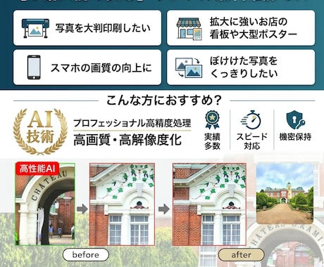 写真を高画質化・鮮明化します イメージ1