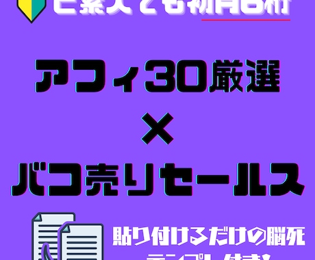 厳選！Twitterアフィリエイト案件30教えます アフィリエイト紹介文の完全テンプレート付き イメージ1