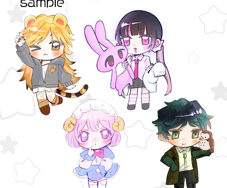 商用OK！SDキャラ＋ループ動画制作します Vtuber配信素材・待機画面・グッズ／表情差分対応 イメージ2