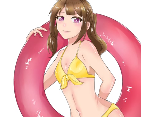 夏にぴったり水着SD量産イラスト描きます シートで選ぶだけ！​グッズ化・商用利用OK可愛い水着姿1枚絵 イメージ2