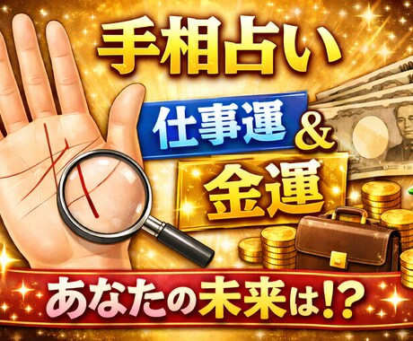 才能×金運を手相で鑑定します 仕事・キャリア・金運についてメインにお伝えします。 イメージ1