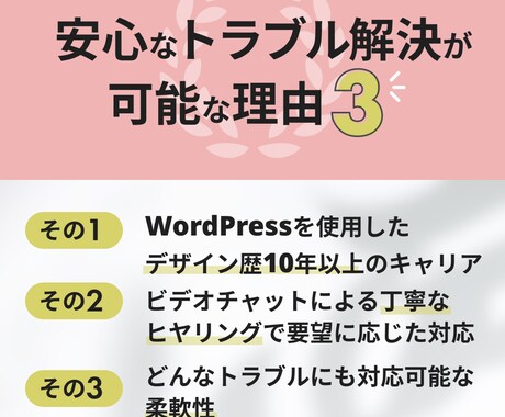 WordPressの不具合修正します WordPressのトラブルを丁寧にヒヤリングし修正行います イメージ2