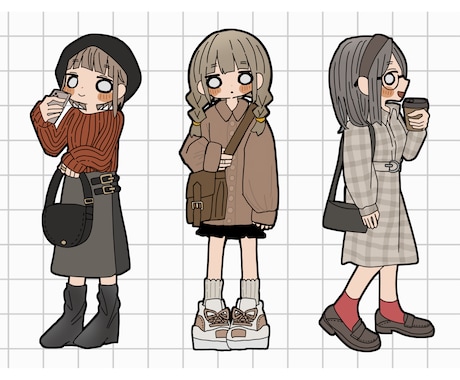 まんまるおめめがかわいい全身絵の単体を描きます ＋2000円で商用利用可！ブログや動画作成のワンポイントに♪ イメージ1