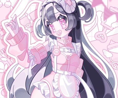 とにかくかわいい.ᐟ女の子イラスト描きます あなたの ⁺˖⟡ときめき⟡˖⁺ をかたちに‎ ♡ˎˊ˗ イメージ2