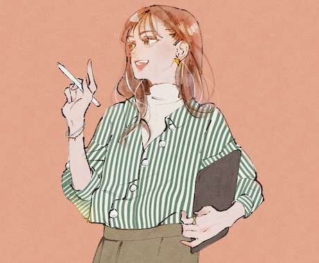 ふんわりおしゃれな女性SNSアイコンを描きます 女性の表情、仕草、ファッション、髪型にこだわったイラスト制作 イメージ2