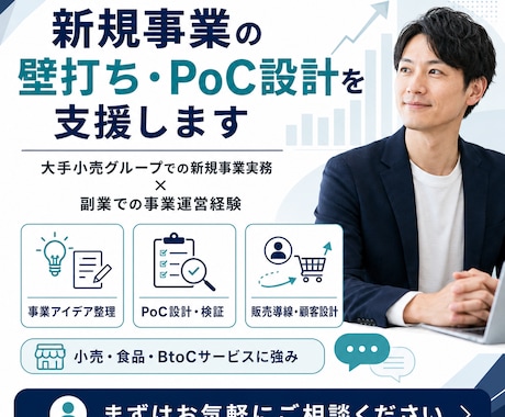 新規事業の壁打ち・PoC設計をします アイデアを実行できる形に整理します イメージ1