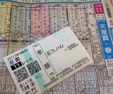 馬券大学、2013年4月開講、馬券予想してます JRAの思惑、馬主の意向、馬の状態、厩舎、騎手の起用より予想 イメージ2