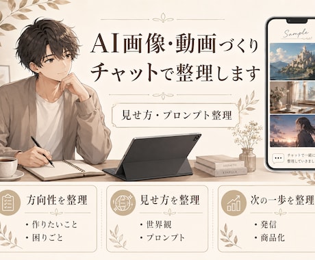 AI画像・動画づくりをチャットで教えます 見せ方やプロンプトの考え方を整理したい方へ イメージ1