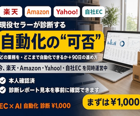 現役セラーがEC業務のAI自動化を診断します エンジニアでなく現役の多モール運営者が現場目線で診断 イメージ1