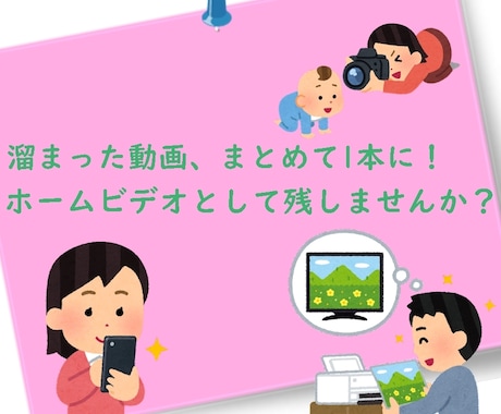 ホームビデオを編集します 溜まった沢山の動画も1つにまとめてスッキリ！ イメージ1