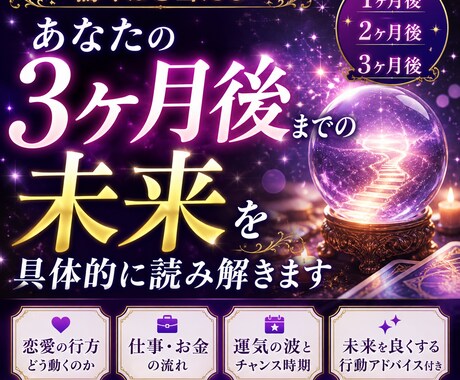 あなたの3ヶ月後までの未来を具体的に読み解きます あなたの未来、もう決まっています イメージ1