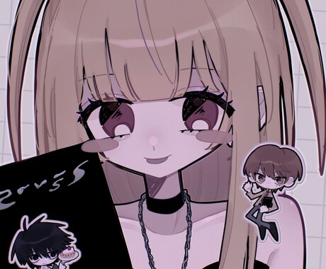 可愛いイラスト制作いたします 個性的で目を惹く！可愛くて少し仄暗いイラストを描きます！ イメージ2