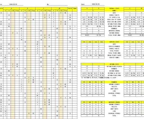 テニスのSTATS　集計します プレーを自己分析したい方へ、面倒な集計作業を代行します！ イメージ2