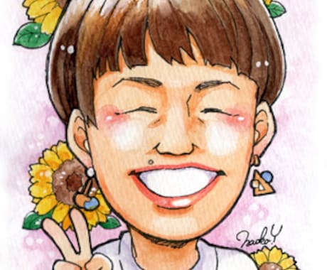 アニメーターが【手描きの似顔絵】作成します ハガキサイズは1500円から。贈り物やアイコン等にも。 イメージ1