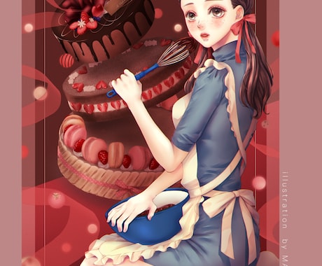 女の子のイラスト描きます アイコン、イメージイラスト、ポスター、背景、表紙、ヘッダー等 イメージ1