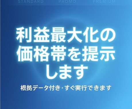 利益最大化の価格帯を割り出します ハッキリわかる、あなたの適正価格を調べます。 イメージ2