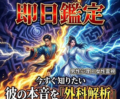 即日鑑定◆男女の双視で彼の深層心理を外科解析します YouTube5千人◆彼の深層心理を3千字で即日暴きます イメージ1