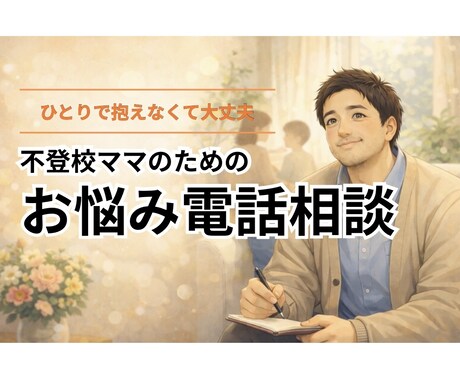 不登校ママのために、じっくりお話を聴きます うまく話せなくても大丈夫。ひとりでため込んでいるお母さんへ イメージ1