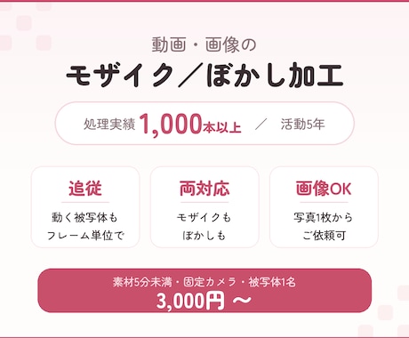 動きの速い被写体もモザイク加工します イメージ1