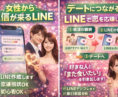 デートにつながる恋愛LINE作成します 落としたいと思う相手がいるそこの貴方へ心理統計学をもとに イメージ1