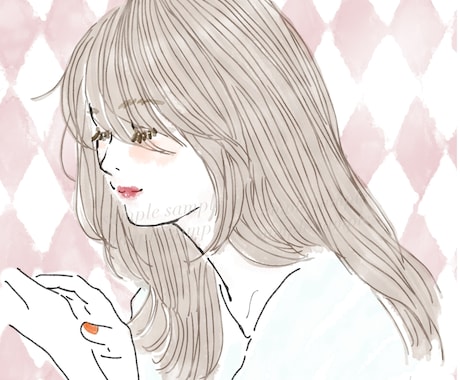 雰囲気あるおしゃれなお姉さん 水彩タッチで描きます 印象的！写真を基にふんわりみずみずしく、上品&親しみを✨ イメージ1