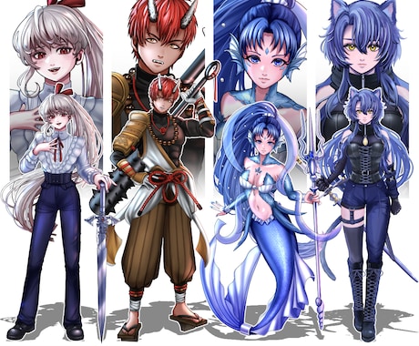 TRPG・ゲーム・動画用の立ち絵を制作いたします オリジナルキャラクターのデザインから完成までお任せください！ イメージ2