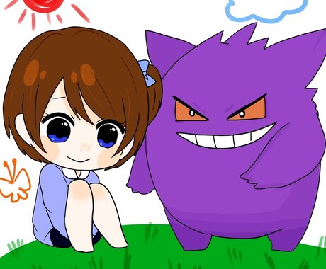 デフォルメで可愛い雰囲気の絵を書きます 自分だけのアイコンが欲しい方へ☆ イメージ1