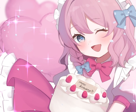 商用無料！SNS映え可愛いイラスト制作します 女性歌い手さん必見！アイドルっぽいイラスト制作します！ イメージ2