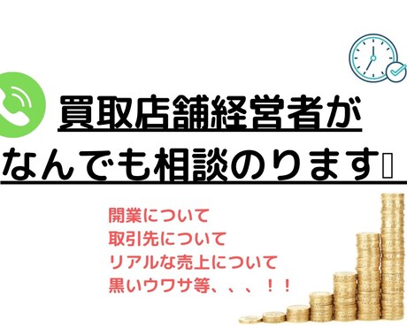 買取店の相談なんでものります なるべく現状のリアルな数字をお伝えします！ イメージ1