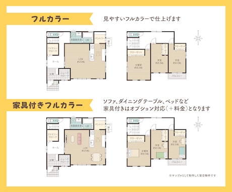 見やすく伝わる間取り図を丁寧に作成いたします チラシ・資料に使いやすいシンプルな間取り図を作成いたします イメージ2