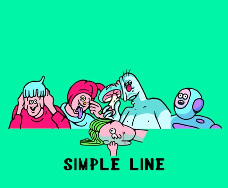 シンプルな線画イラスト描きます 家族、友人、変人と並べても可愛い！ワンポイントイラストです！ イメージ2