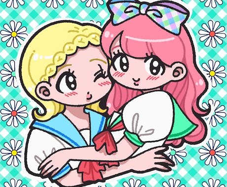 商用利用OK！可愛いイラスト・アイコンお描きします ポップで可愛い女の子イラストが得意です イメージ2