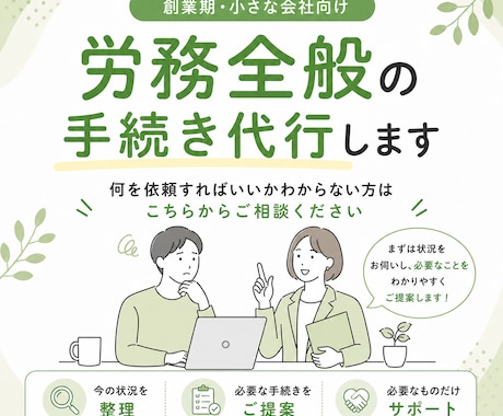 労務全般の手続き代行します 何を依頼すればいいかわからない方はこちらからご相談ください イメージ1