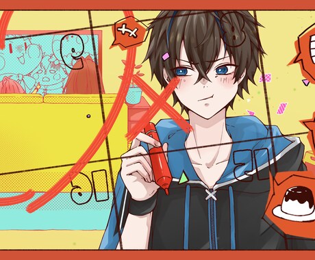 歌ってみた/キービジュアル/キャラデザなど描きます キャラクターデザイン、MVイラスト、サムネ何でもご相談下さい イメージ1