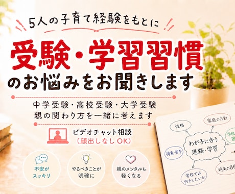 受験・進路・学習のお悩みを一緒に整理します イメージ1