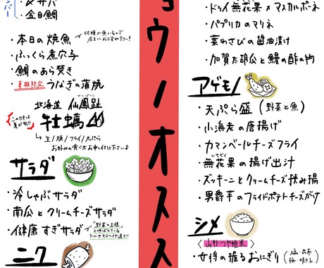 オープン記念価格でお安くします 飲食店やカフェの手書きメニュー、POPを作ります イメージ2