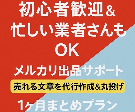 忙しい方向けのメルカリ投稿文作成します 1日10品まで1ヶ月間対応します イメージ1